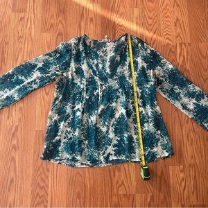 Joie Blouse ( Green and Cream Floral Print)